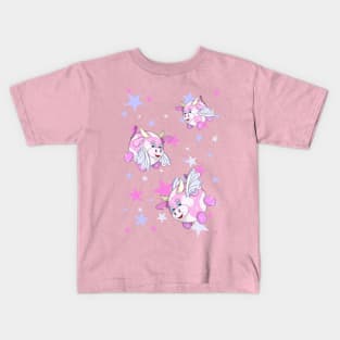 pink flying bubble cows with wings Kids T-Shirt